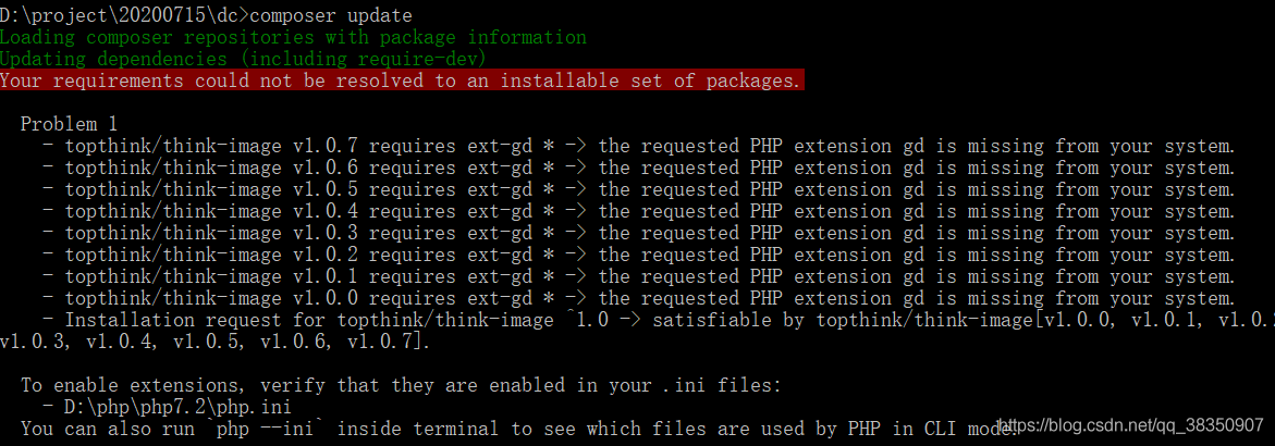 解决composer install遇到：Your requirements could not be resolved to an installable set of packages插图